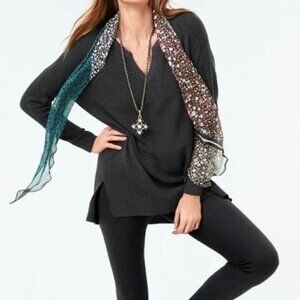 Cabi Snuggle Pullover Sweater Ribbed Charcoal Gray Size S Style# 3705